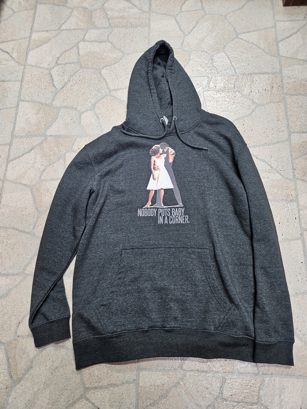 Lanvin Charcoal Graphic Hoodie with Vintage Couple Motif